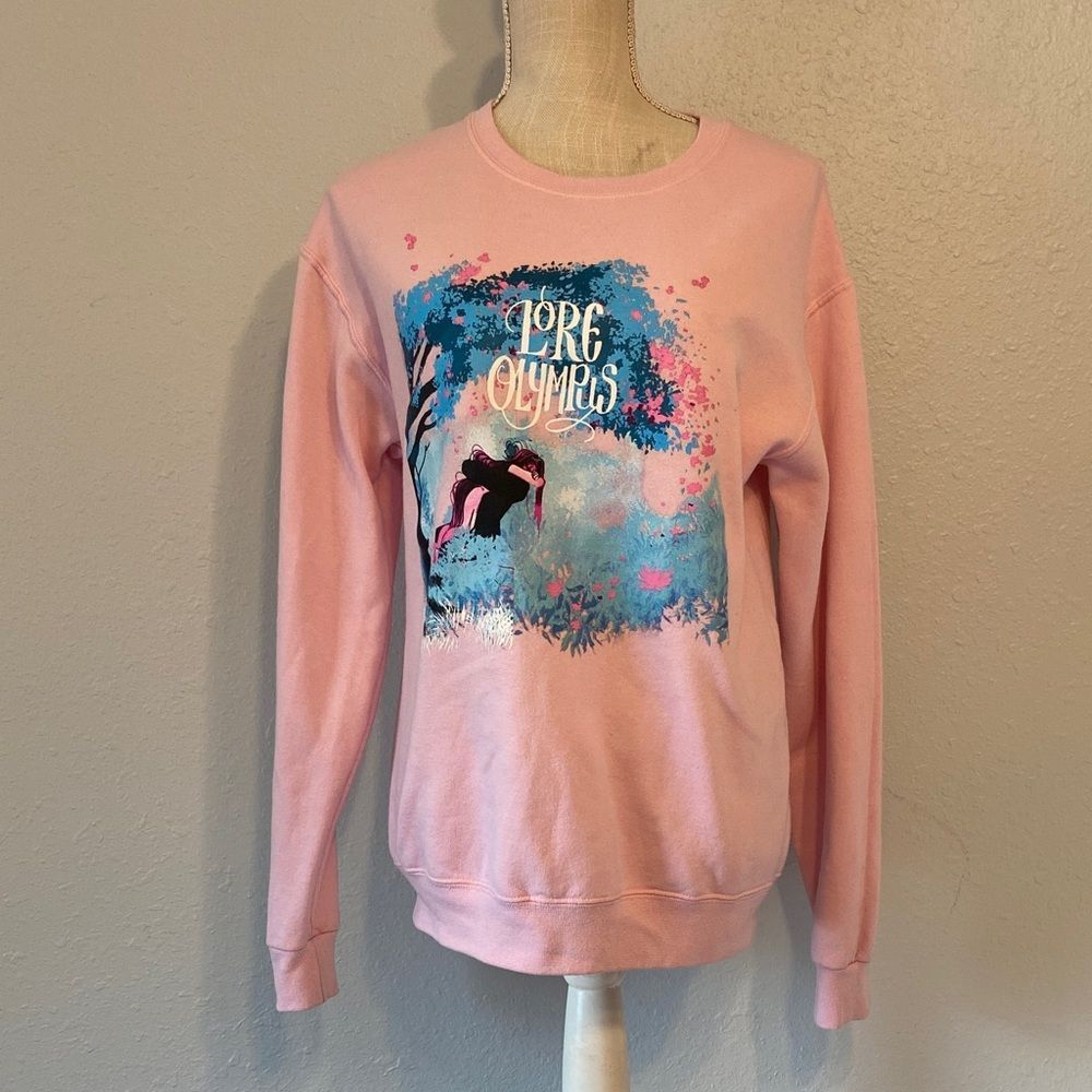 Web Toon Lore Olympus Pink Breathe In Breathe Out Crew Sweatshirt Size Small
